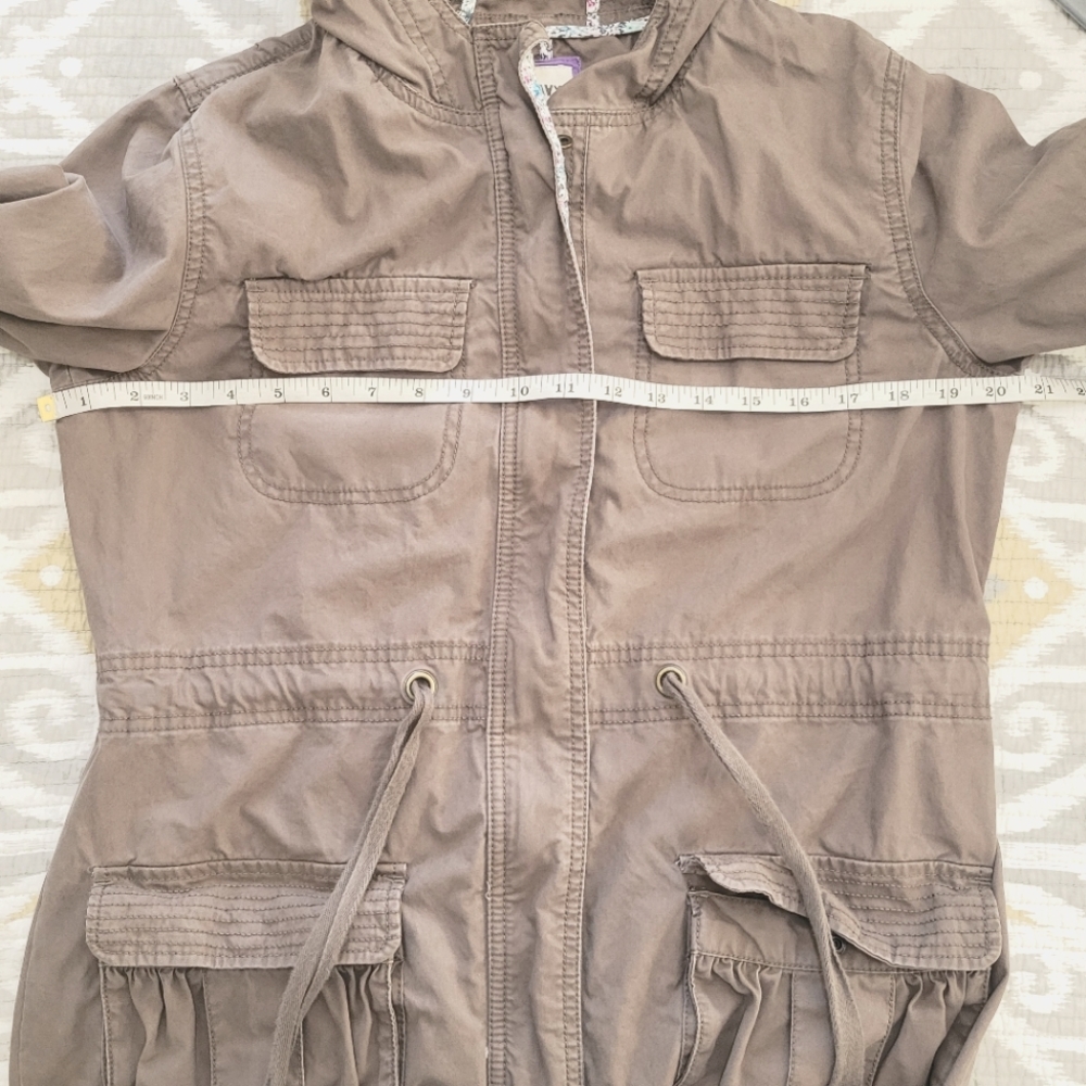 Old Navy Hooded Field Barn Jacket M Acorn EUC Long 100% Cotton - Picture 15 of 16